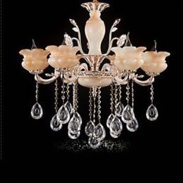 Luminária pendente de cristal jade estilo vela lustre