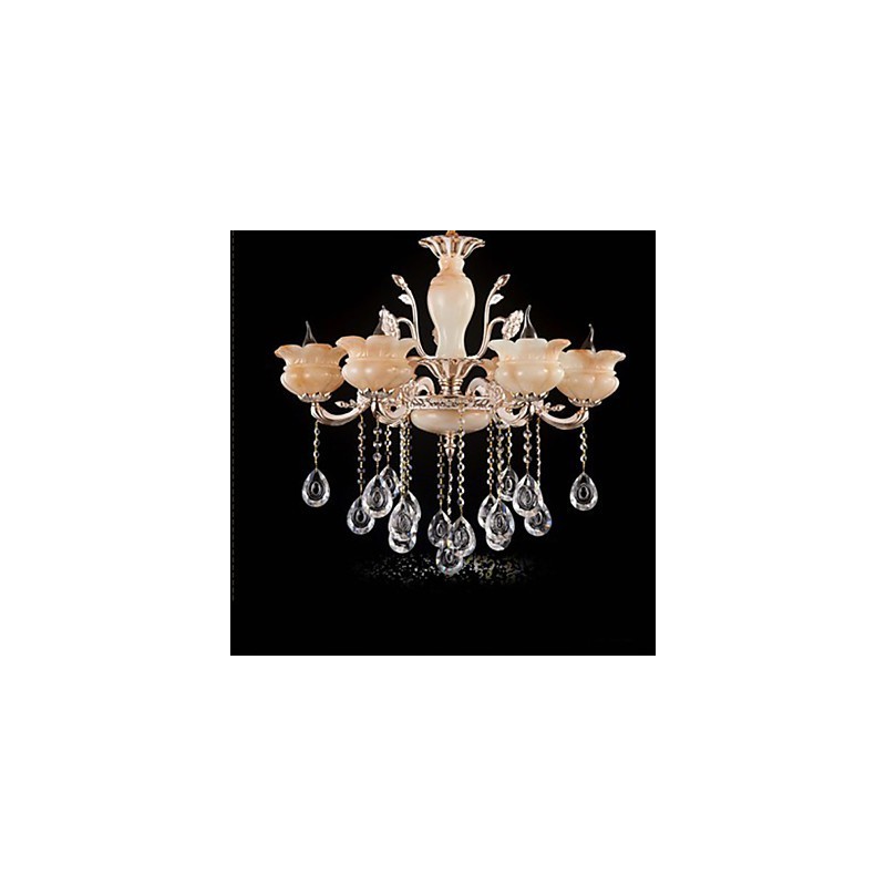 Luminária pendente de cristal jade estilo vela lustre