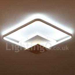 Luminária de teto de madeira quadrada branca regulável, luminária de teto ultrafina, também pode ser usada como luminária de parede