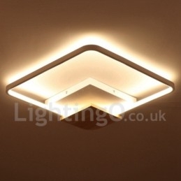 Luminária de teto de madeira quadrada branca regulável, luminária de teto ultrafina, também pode ser usada como luminária de parede