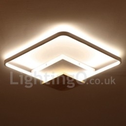 Luminária de teto de madeira quadrada branca regulável, luminária de teto ultrafina, também pode ser usada como luminária de parede