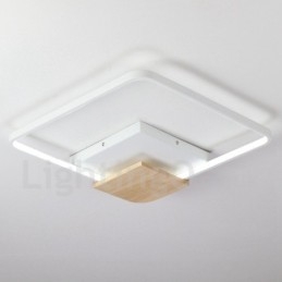 Luminária de teto de madeira quadrada branca regulável, luminária de teto ultrafina, também pode ser usada como luminária de parede