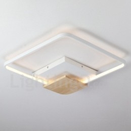 Luminária de teto de madeira quadrada branca regulável, luminária de teto ultrafina, também pode ser usada como luminária de parede