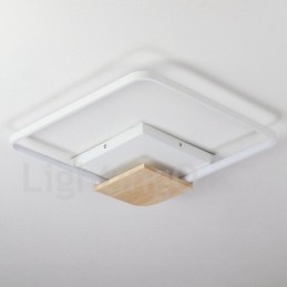 Luminária de teto de madeira quadrada branca regulável, luminária de teto ultrafina, também pode ser usada como luminária de parede