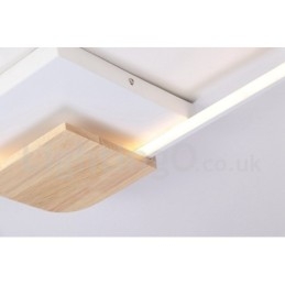Luminária de teto de madeira quadrada branca regulável, luminária de teto ultrafina, também pode ser usada como luminária de parede