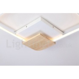 Luminária de teto de madeira quadrada branca regulável, luminária de teto ultrafina, também pode ser usada como luminária de parede
