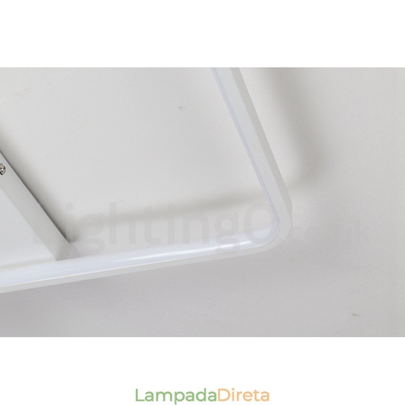 Luminária de teto de madeira quadrada branca regulável, luminária de teto ultrafina, também pode ser usada como luminária de parede