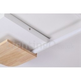 Luminária de teto de madeira quadrada branca regulável, luminária de teto ultrafina, também pode ser usada como luminária de parede