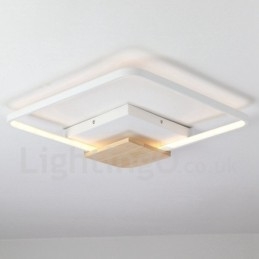 Luminária de teto de madeira quadrada branca regulável, luminária de teto ultrafina, também pode ser usada como luminária de parede