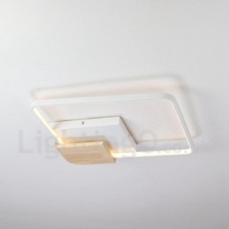 Luminária de teto de madeira quadrada branca regulável, luminária de teto ultrafina, também pode ser usada como luminária de parede