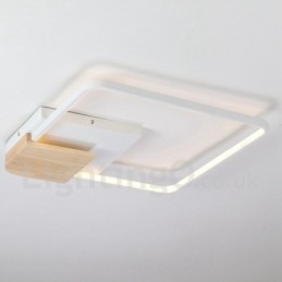 Luminária de teto de madeira quadrada branca regulável, luminária de teto ultrafina, também pode ser usada como luminária de parede