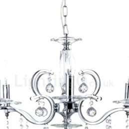 Lustre de cristal elegante cromado com vela