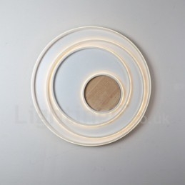 Anel branco regulável Luz de teto de madeira Lâmpada de teto ultrafina Também pode ser usada como luz de parede