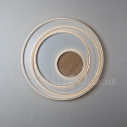 Anel branco regulável Luz de teto de madeira Lâmpada de teto ultrafina Também pode ser usada como luz de parede