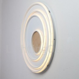Anel branco regulável Luz de teto de madeira Lâmpada de teto ultrafina Também pode ser usada como luz de parede