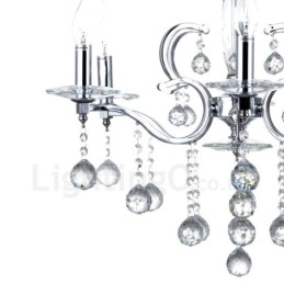 Lustre de cristal elegante cromado com vela