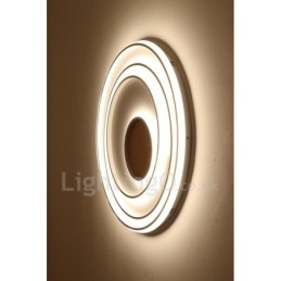 Anel branco regulável Luz de teto de madeira Lâmpada de teto ultrafina Também pode ser usada como luz de parede