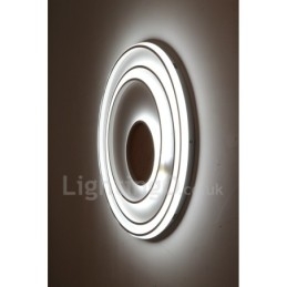 Anel branco regulável Luz de teto de madeira Lâmpada de teto ultrafina Também pode ser usada como luz de parede