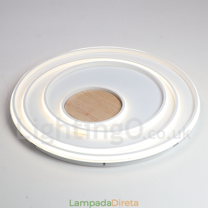 Anel branco regulável Luz de teto de madeira Lâmpada de teto ultrafina Também pode ser usada como luz de parede
