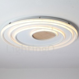 Anel branco regulável Luz de teto de madeira Lâmpada de teto ultrafina Também pode ser usada como luz de parede