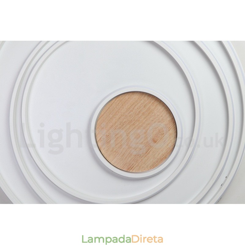 Anel branco regulável Luz de teto de madeira Lâmpada de teto ultrafina Também pode ser usada como luz de parede