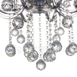 Lustre de cristal elegante cromado com vela