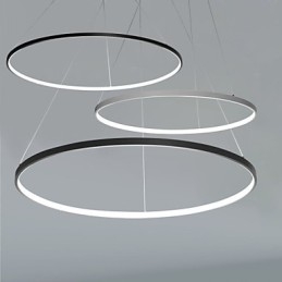 Luminária pendente regulável de 63 W e 100 cm de diâmetro com design moderno em anel