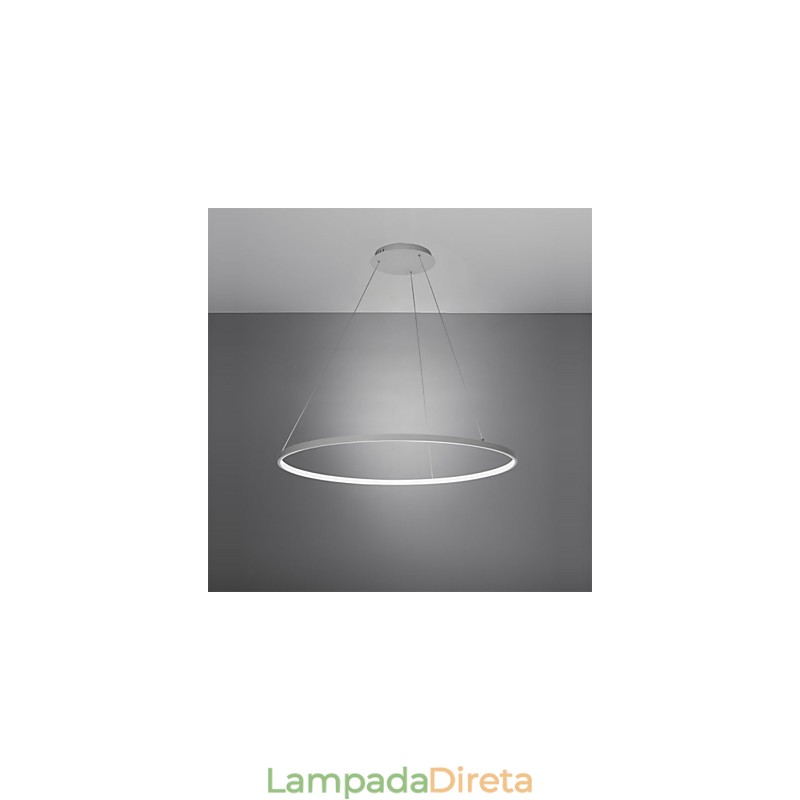 Luminária pendente regulável de 63 W e 100 cm de diâmetro com design moderno em anel