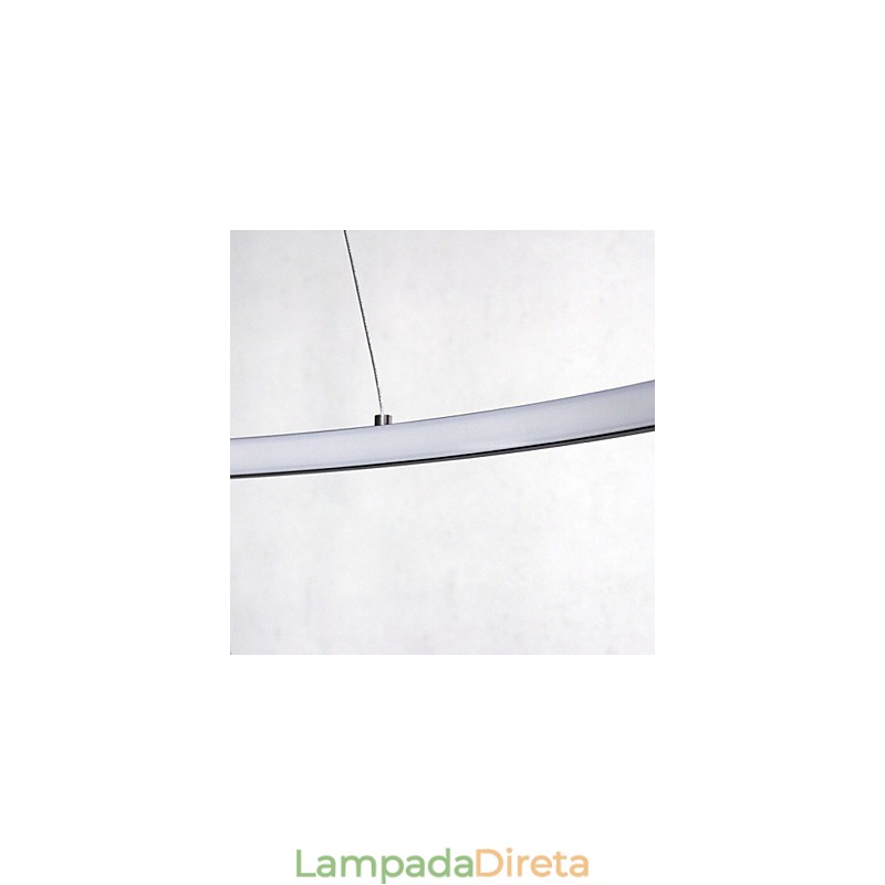 Luminária pendente regulável de 63 W e 100 cm de diâmetro com design moderno em anel