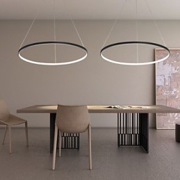 Luminária pendente regulável de 63 W e 100 cm de diâmetro com design moderno em anel