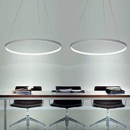 Luminária pendente regulável de 63 W e 100 cm de diâmetro com design moderno em anel