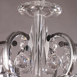 Lustre de cristal elegante cromado com vela