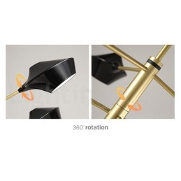 Lustre moderno e contemporâneo com cúpulas de acrílico branco e preto