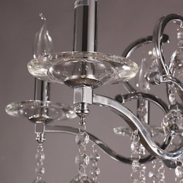 Lustre de cristal elegante cromado com vela