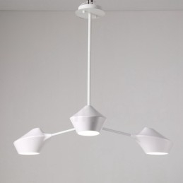 Lustre moderno e contemporâneo com cúpulas de acrílico branco e preto