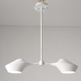 Lustre moderno e contemporâneo com cúpulas de acrílico branco e preto