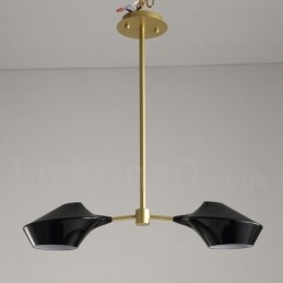 Lustre moderno e contemporâneo com cúpulas de acrílico branco e preto