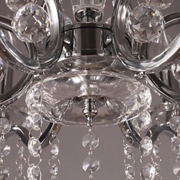 Lustre de cristal elegante cromado com vela