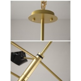 Lustre moderno e contemporâneo com cúpulas de acrílico branco e preto