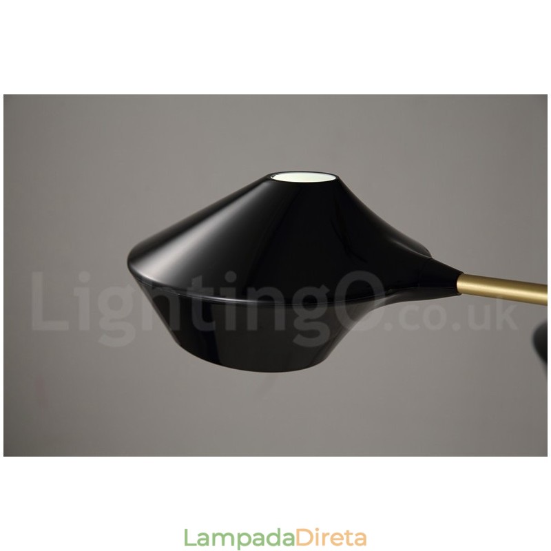 Lustre moderno e contemporâneo com cúpulas de acrílico branco e preto