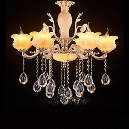 Luminária pendente de cristal jade estilo vela lustre