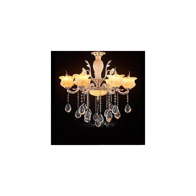 Luminária pendente de cristal jade estilo vela lustre