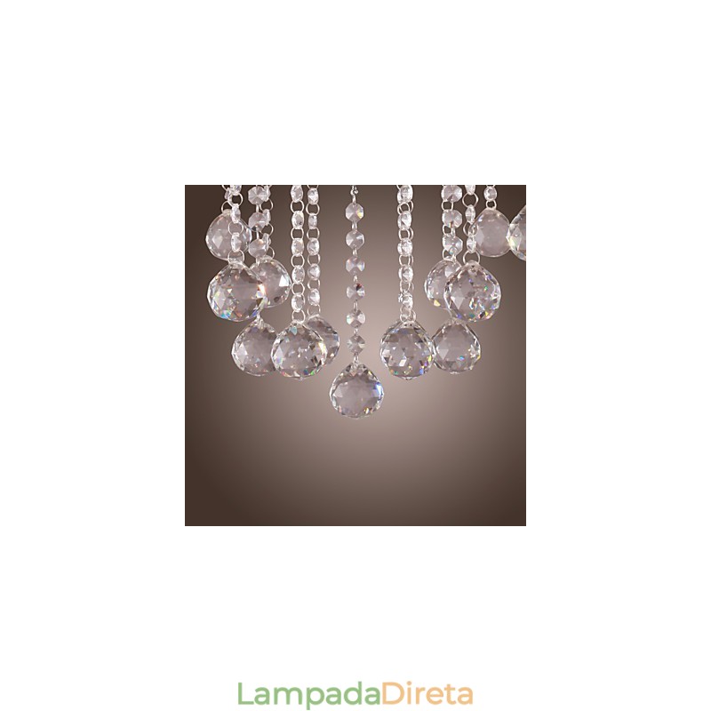 Lustre de cristal elegante cromado com vela