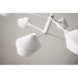 Lustre moderno e contemporâneo com cúpulas de acrílico branco e preto
