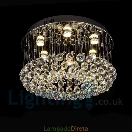 Luminária de teto redonda de cristal K9 moderna embutida Luminária de teto redonda de cristal K9 moderna embutida
