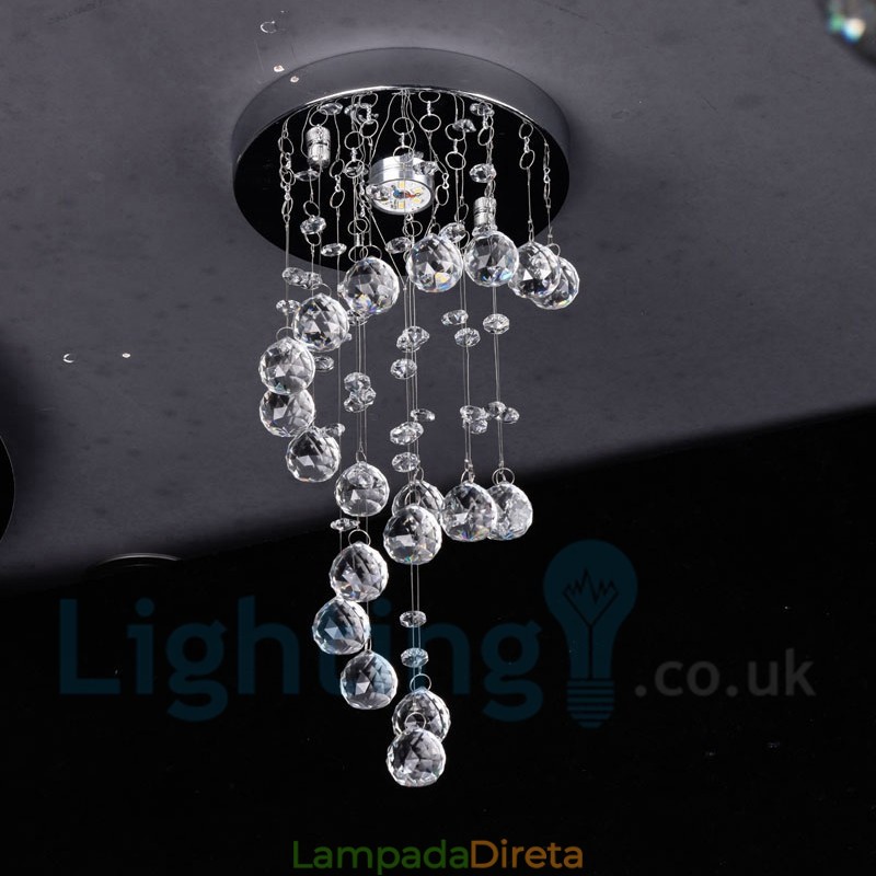 1 Luz Moderna K9 Cristal Redondo Montagem Embutida Luz de Teto