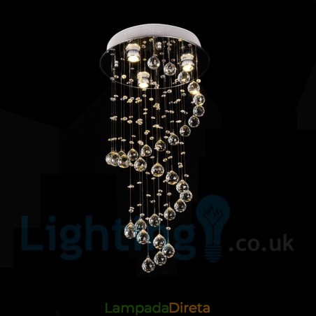 3 Luzes Modernas K9 Cristal Redonda Montagem Embutida Luz de Teto 3 Luzes Modernas K9 Cristal Redonda Montagem Embutida Luz de Teto