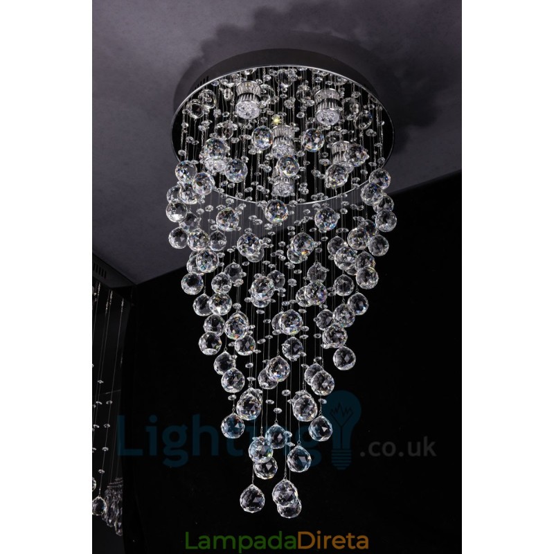 6 Luzes Modernas K9 Cristal Redonda Montagem Embutida Luz de Teto