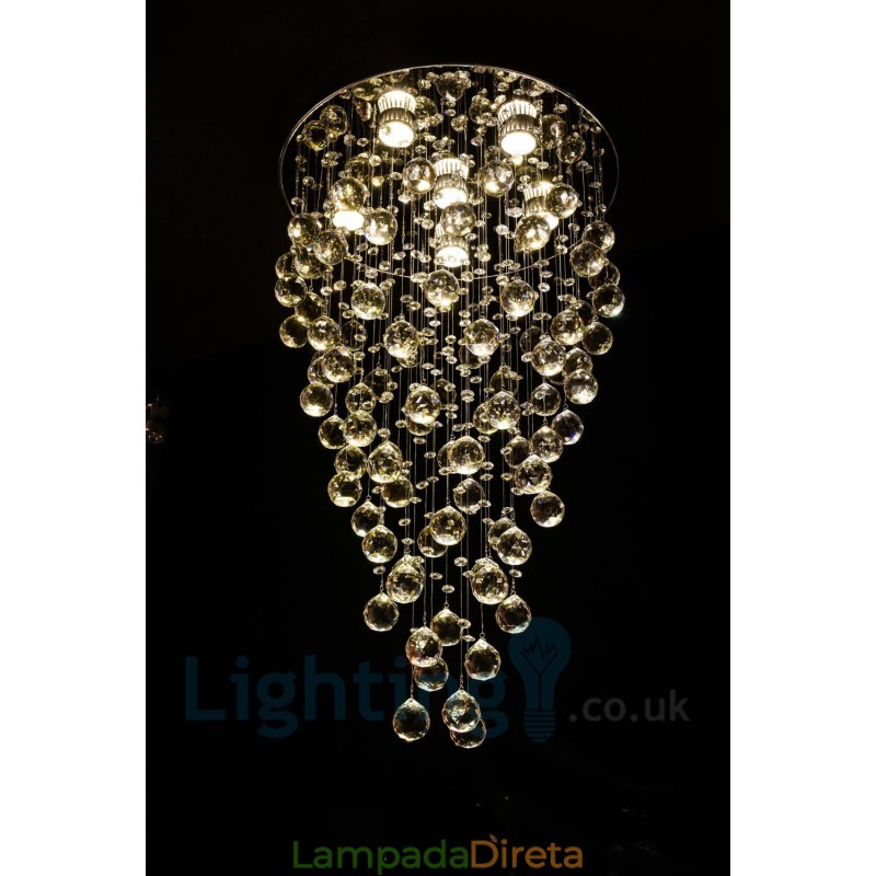 6 Luzes Modernas K9 Cristal Redonda Montagem Embutida Luz de Teto