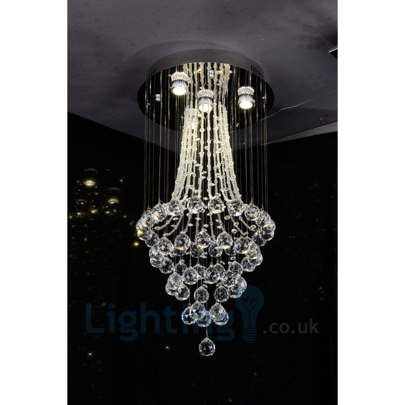 4 Luzes Modernas K9 Cristal Redonda Montagem Embutida Luz de Teto